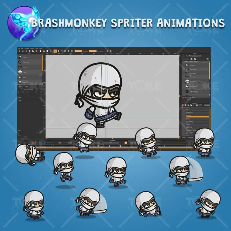 White Ninja - Brashmonkey Spriter Character Animations