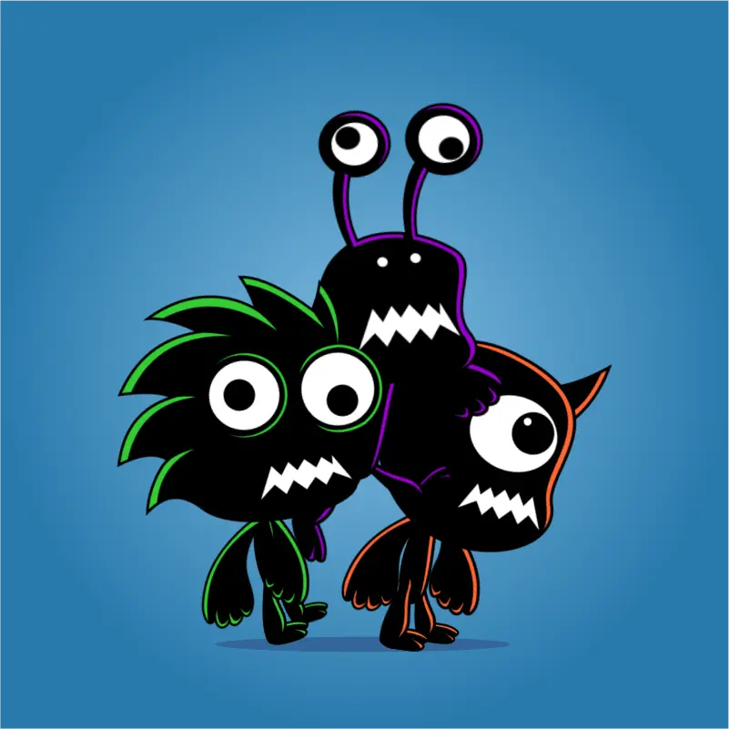 3 shadow enemy monsters - 2D Character Sprite