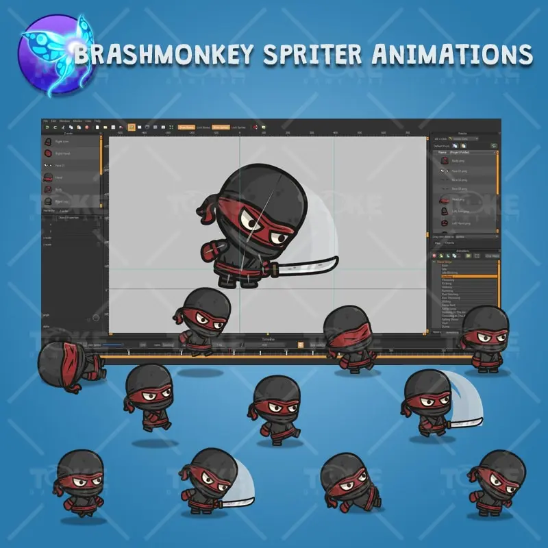 Black Ninja - Brashmonkey Spriter Charcater Animations