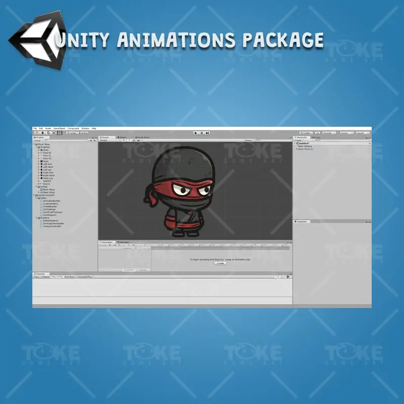 Black Ninja - Unity Character Animation Package Ready with Spriter2UnityDX Tool