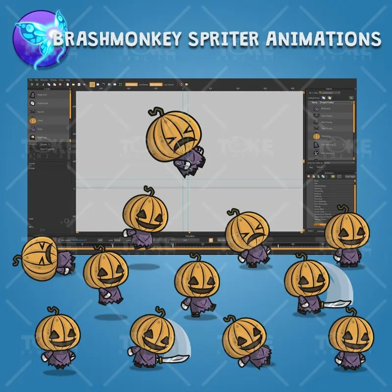Pumpkin Head Guy - Brashmonkey Spriter Character Animations