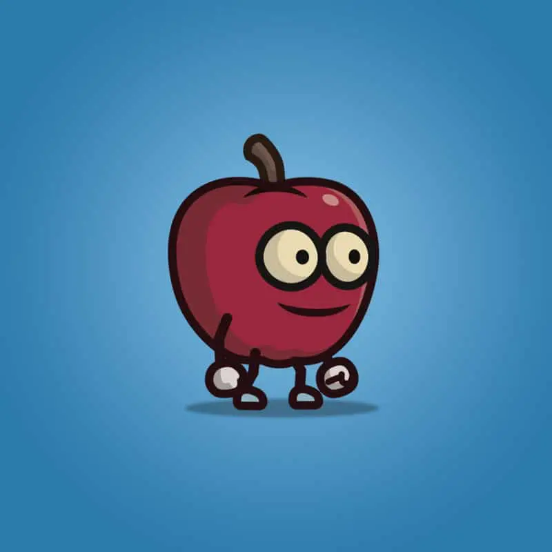 Red Apple Guy - 2D Character Sprite
