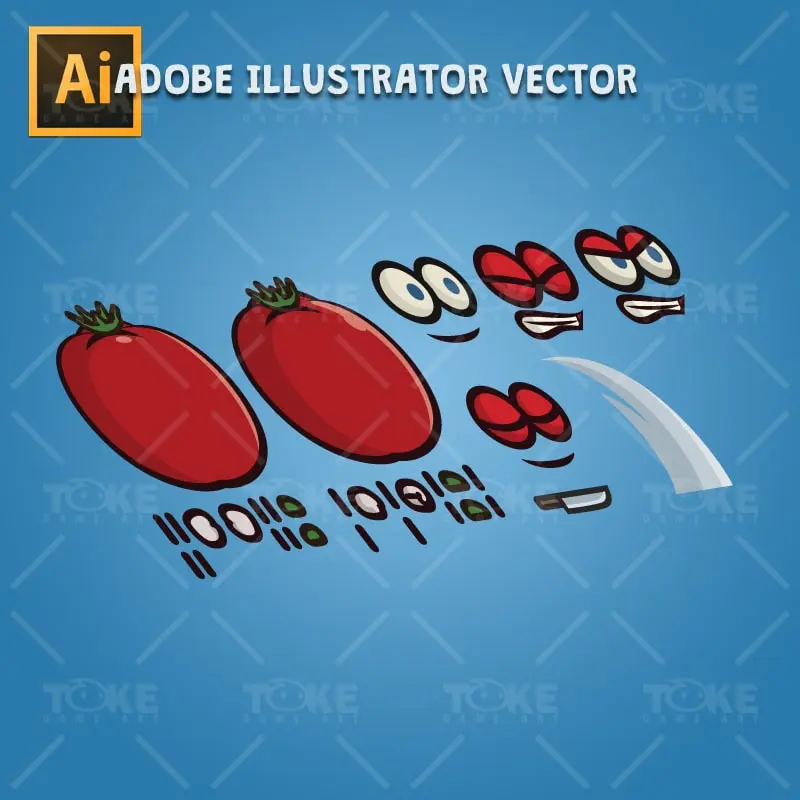 Tomato Guy - Adobe Illustrator Vector Art Based Character Body Parts