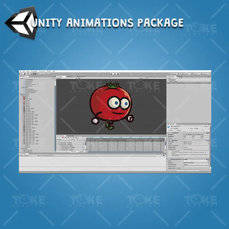 Tomato Guy - Unity Character Animation Package Ready with Spriter2UnityDX Tool
