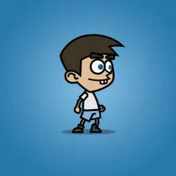 Cartoon Boy with Laser Gun - 2D Character Sprite