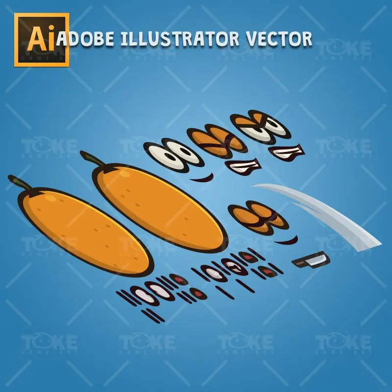 Orange Guy - Adobe Illustrator Vector Art Based Character Body Parts