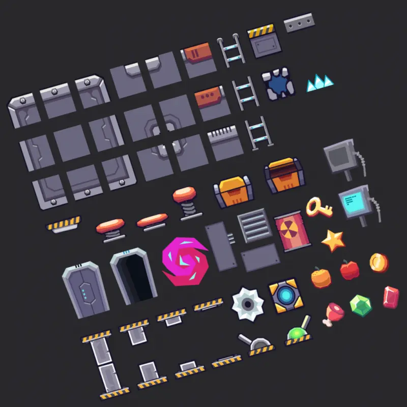 Spaceship Scifi Game Art Platformer Sprite Tileset Sp - vrogue.co