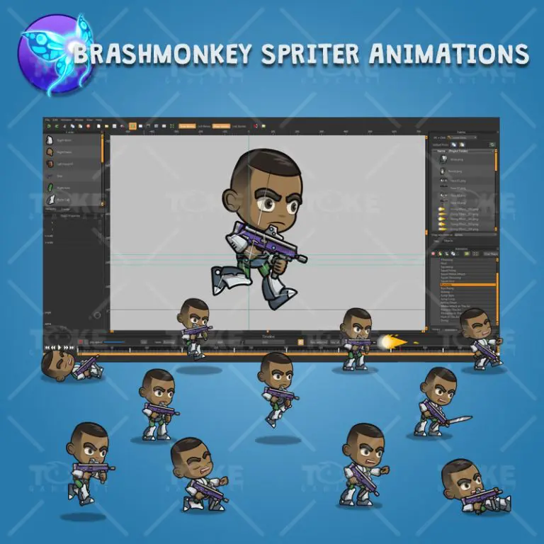 Brown Skin Metro Squad Boy - Brashmonkey Spriter Character Animations