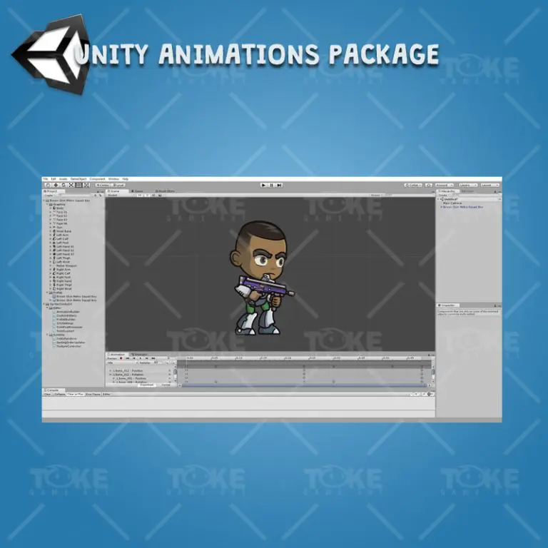 Brown Skin Metro Squad Boy - Unity Character Animation Package Ready with Spriter2UnityDX Tool