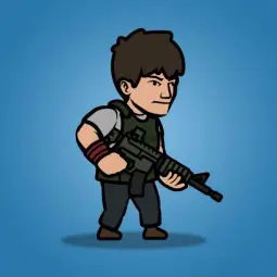 Big Gunner Guy - 2D Character Sprite