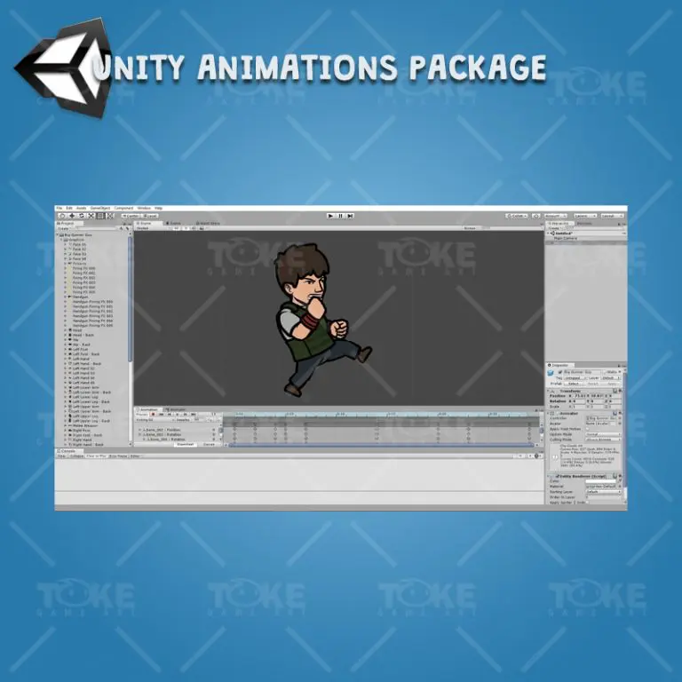 Big Gunner Guy - Drag and Drop Unity Charcater Animation Package with Spriter2UnityDX Tool