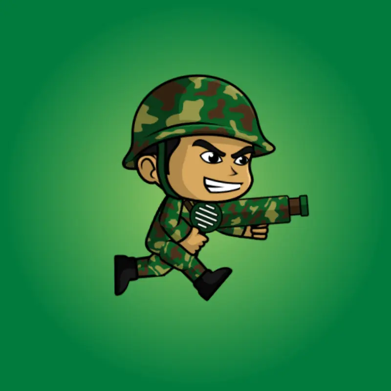 Green Soldier - 2D Character Sprite
