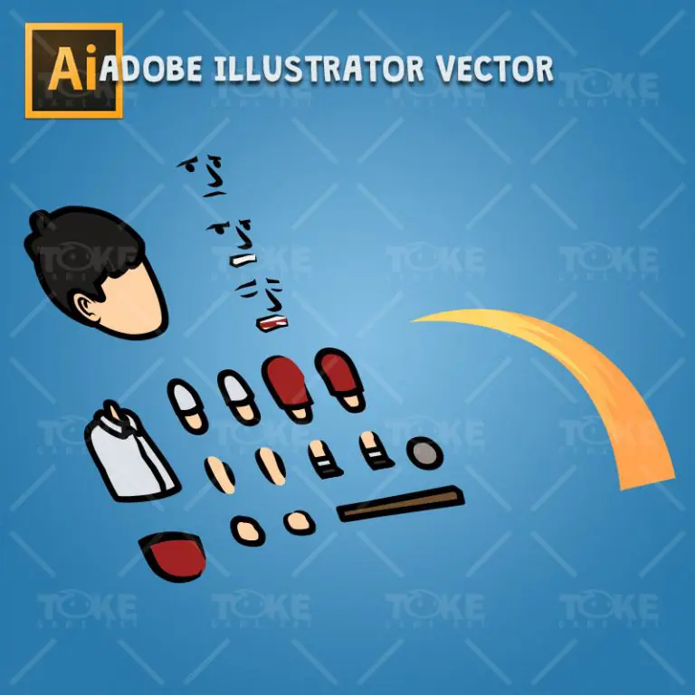 Sad Boy - Adobe Illustrator Vector Art Based Charcater Body Parts