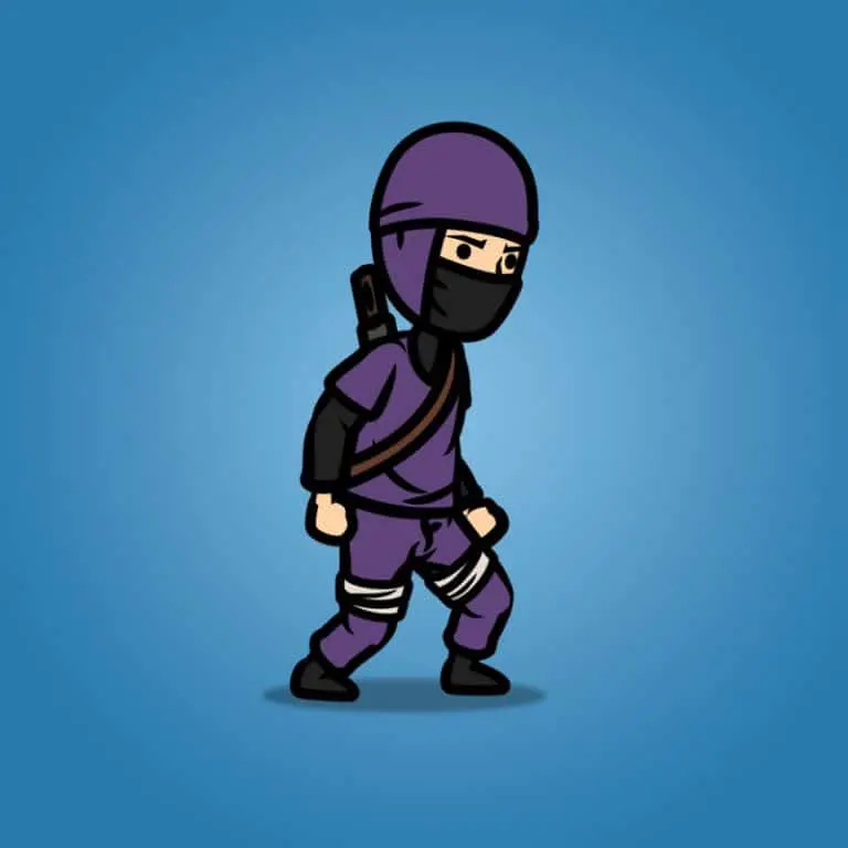 Purple Ninja with Sword - 2D Character Sprite