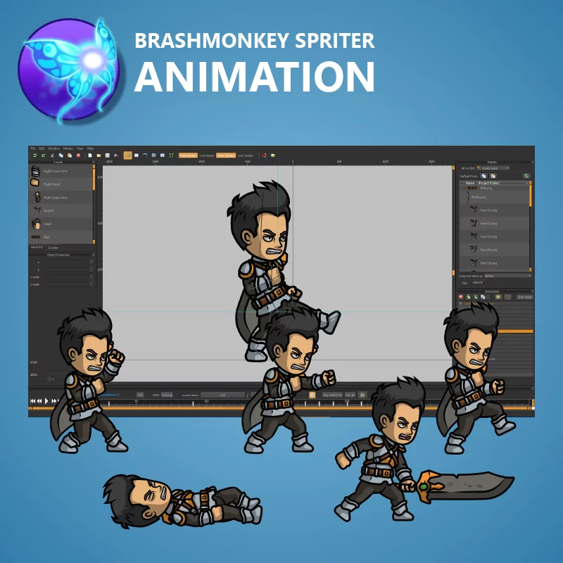 Cool Guy with Sword - Brashmonkey Spriter Animation