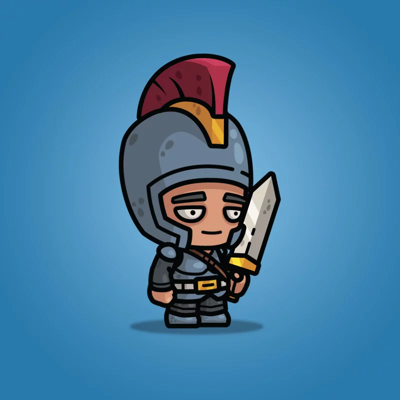 Big Head Medieval Knight - 2D Character Sprite
