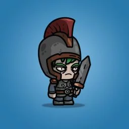 Evil Big Head Knight character sprite for game developer. Works with any 2d side scrolling games. 100% customizable vector.
