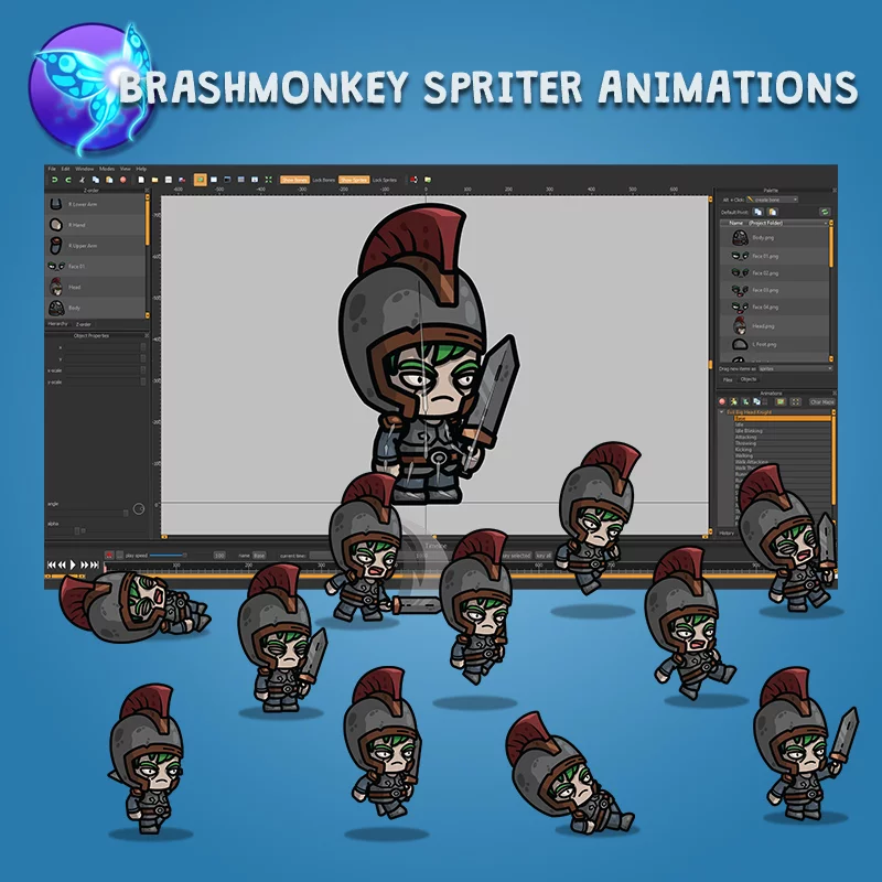 Evil Big Head Knight - Animated in Brashmonkey Spriter Animation