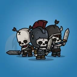 Medieval Skeleton Knight 3-Packs - Royalty Free 2D Character Sprite