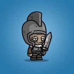 Old Medieval Knight Guy - Royalty Free 2D Character Sprite