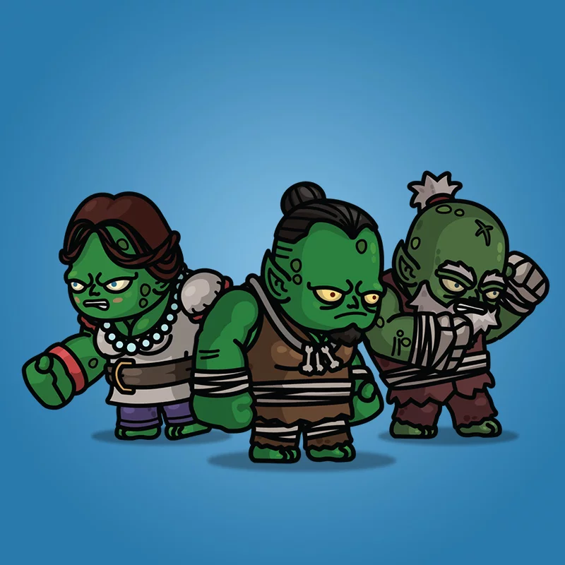 Giant Goblin 3-Packs Royalty Free 2D Character Sprite for Game