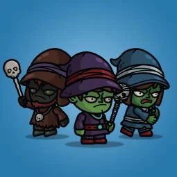 Goblin Witch 3-Packs Royalty Free 2D Charcater Sprite for Game Developer